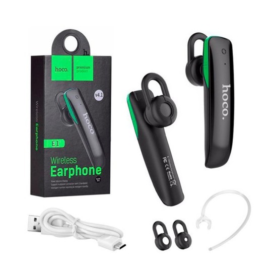 Hoco Wireless Earphone E1 with Mic BT V4.1 Black